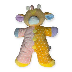 Baby Ganz Orange/Pink Polka Dot Giraffe Lovey Rattle Plush